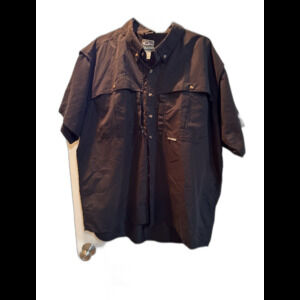 DRAKE WATERFOWL SYSTEMS SHORT SLEEVE VENTED FISHING SHIRT Brown& Gray 2x Combo